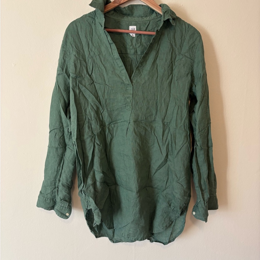 GAP Women's Linen Green Tunic Top